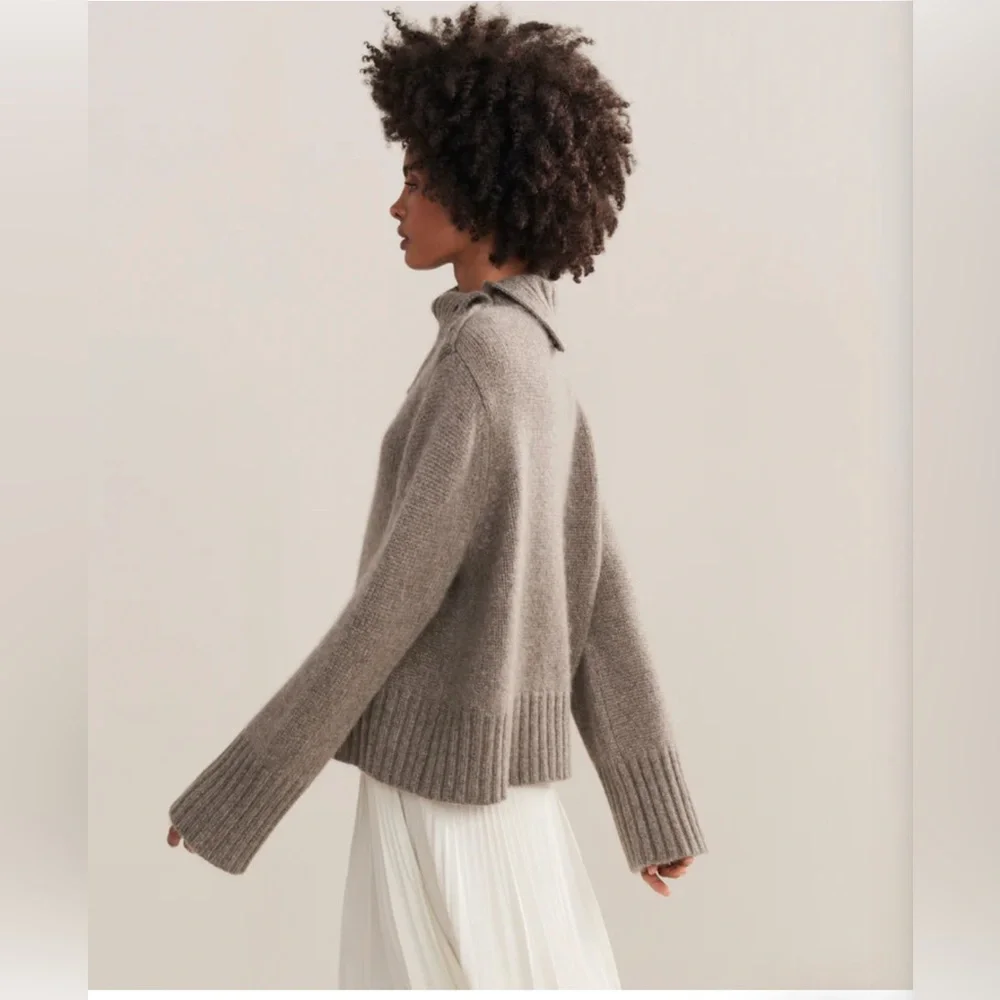 Jenni Kayne Cashmere Jackie Sweater in Taupe size XS - Picture 3 of 6